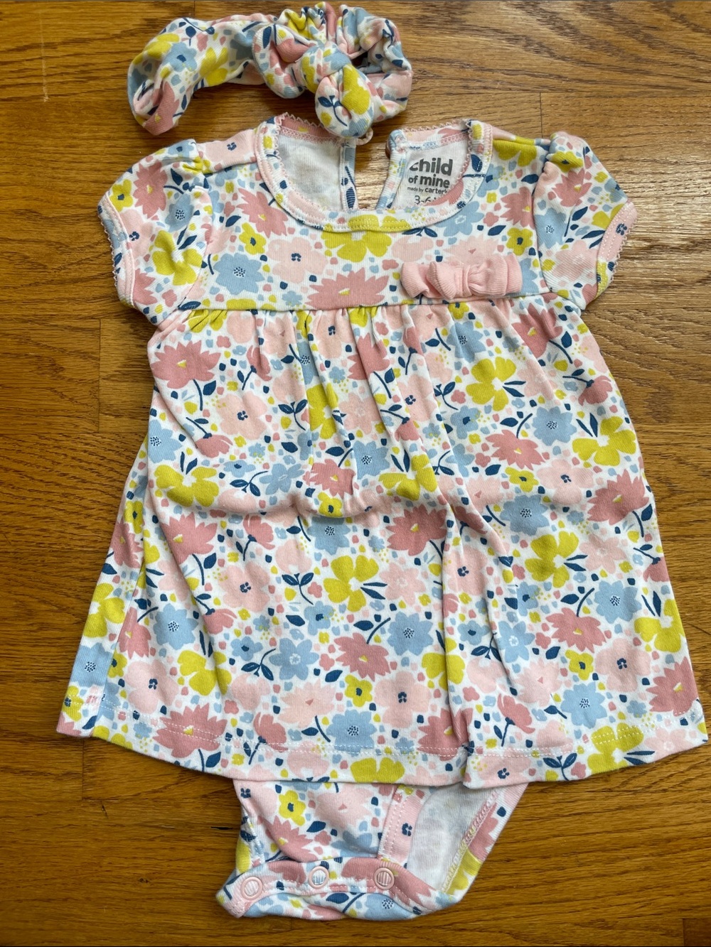 Pink Floral Dress with Matching Headband